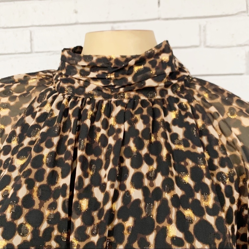 Sanctuary New Heights Metallic Animal Print‎ Blouse - Picture 2 of 10